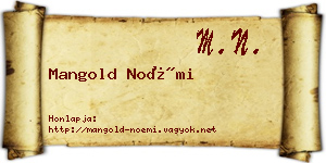 Mangold Noémi névjegykártya
