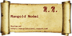 Mangold Noémi névjegykártya
